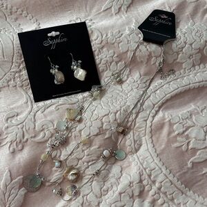 Silver and Cream Jewelry Set